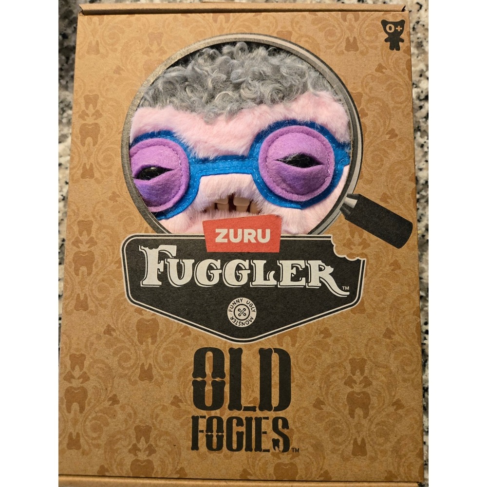 Zuru Fuggler Old Fogies Gabby Gibbler Pink Plush Monster with Glasses New